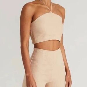 Faithfull the Brand Set (halter top and pants) -  Warm Sand - M
